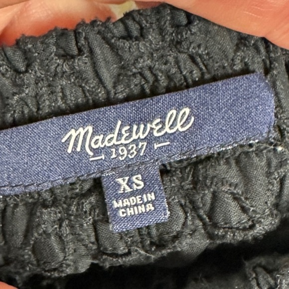 Madewell Black Eyelet Mini‎ Skirt Size XS Bayfront Style A1619 Minimalist Mini - Picture 5 of 12